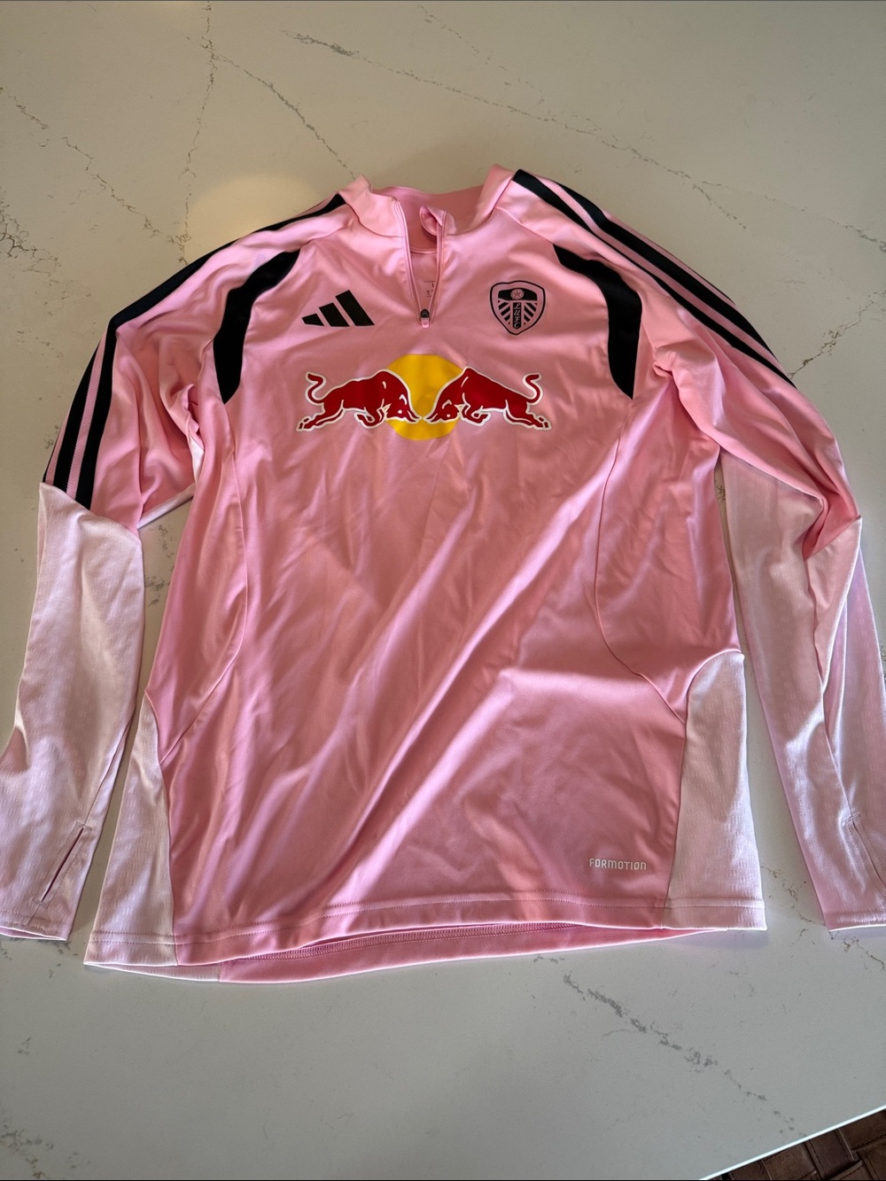 adidas Men’s Leeds United Pink Long-Sleeve Training Top